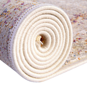 Ivory 7' 10 x 7' 10 Deepa Octagon Area Rug 100% Polyester Colorful Modern Contemporary Carpet for Home Decorating Living, Dining, Office & Bedrooms for Sale at Rug Engine