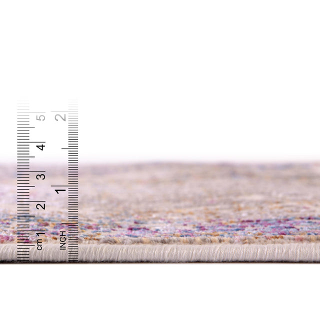 Ivory 2' x 8' Deepa Runner Area Rug 100% Polyester Colorful Modern Contemporary Carpet for Home Decorating Living, Dining, Office & Bedrooms for Sale at Rug Engine