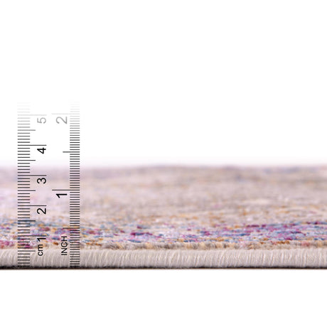 Ivory 2' 6 x 12' Deepa Runner Area Rug 100% Polyester Colorful Modern Contemporary Carpet for Home Decorating Living, Dining, Office & Bedrooms for Sale at Rug Engine