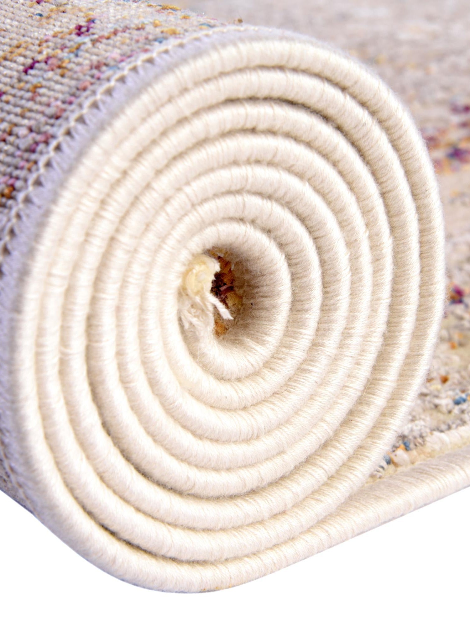 Ivory 2' 6 x 12' Deepa Runner Area Rug 100% Polyester Colorful Modern Contemporary Carpet for Home Decorating Living, Dining, Office & Bedrooms for Sale at Rug Engine