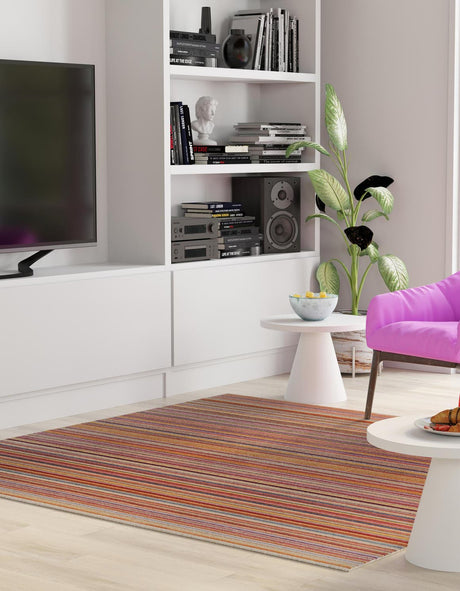 Multicolor 7' 10 x 7' 10 Deepa Square Area Rug 100% Polyester Colorful Modern Contemporary Carpet for Home Decorating Living, Dining, Office & Bedrooms for Sale at Rug Engine