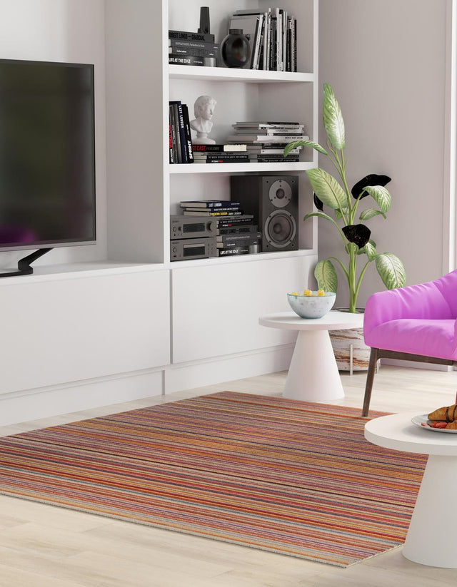 Multicolor 7' 10 x 7' 10 Deepa Square Area Rug 100% Polyester Colorful Modern Contemporary Carpet for Home Decorating Living, Dining, Office & Bedrooms for Sale at Rug Engine