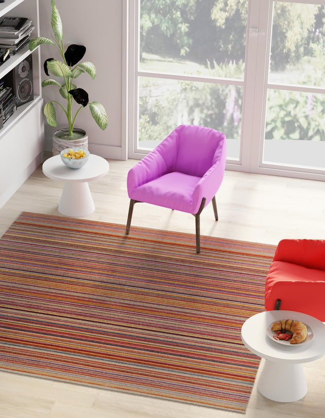Multicolor 7' 10 x 7' 10 Deepa Square Area Rug 100% Polyester Colorful Modern Contemporary Carpet for Home Decorating Living, Dining, Office & Bedrooms for Sale at Rug Engine