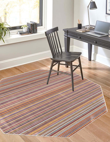 Multicolor 7' 10 x 7' 10 Deepa Octagon Area Rug 100% Polyester Colorful Modern Contemporary Carpet for Home Decorating Living, Dining, Office & Bedrooms for Sale at Rug Engine