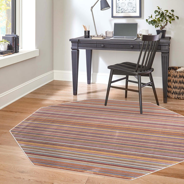 Multicolor 7' 10 x 7' 10 Deepa Octagon Area Rug 100% Polyester Colorful Modern Contemporary Carpet for Home Decorating Living, Dining, Office & Bedrooms for Sale at Rug Engine