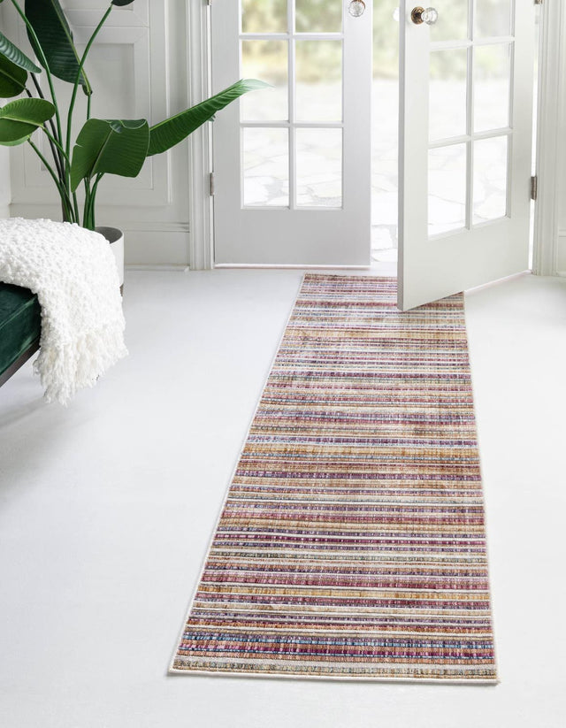 Multicolor 2' x 6' Deepa Runner Area Rug 100% Polyester Colorful Modern Contemporary Carpet for Home Decorating Living, Dining, Office & Bedrooms for Sale at Rug Engine