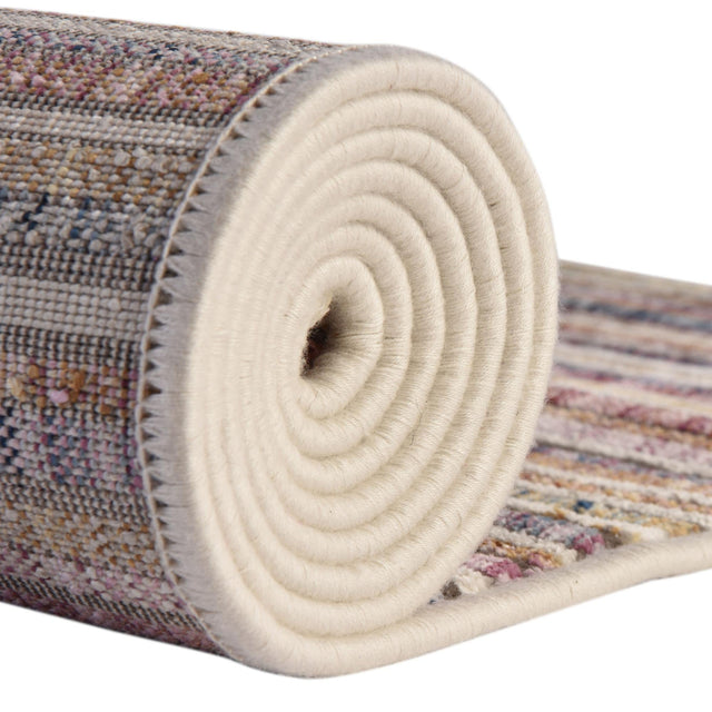 Multicolor 2' 6 x 12' Deepa Runner Area Rug 100% Polyester Colorful Modern Contemporary Carpet for Home Decorating Living, Dining, Office & Bedrooms for Sale at Rug Engine
