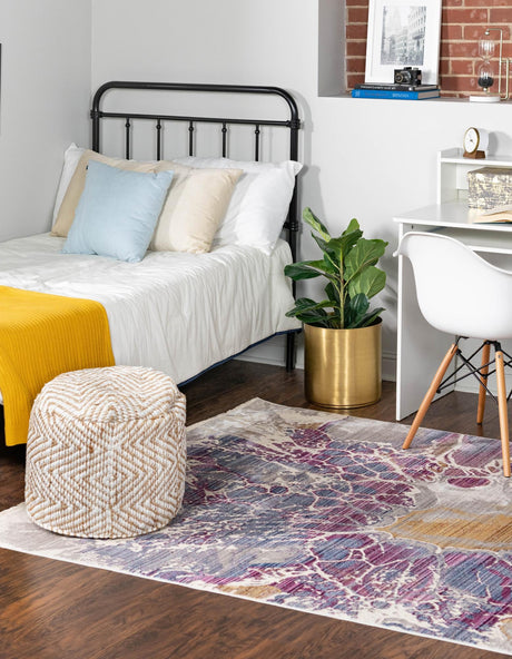 Multicolor 8' x 10' Deepa Rectangle Area Rug 100% Polyester Colorful Modern Contemporary Carpet for Home Decorating Living, Dining, Office & Bedrooms for Sale at Rug Engine