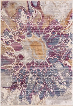 Multicolor 5' 3 x 7' 9 Deepa Rectangle Area Rug 100% Polyester Colorful Modern Contemporary Carpet for Home Decorating Living, Dining, Office & Bedrooms for Sale at Rug Engine