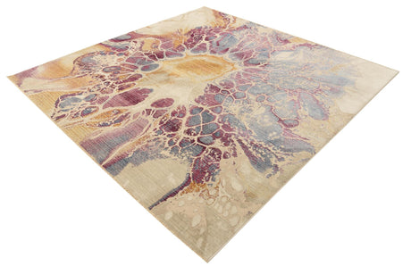Multicolor 7' 10 x 7' 10 Deepa Square Area Rug 100% Polyester Colorful Modern Contemporary Carpet for Home Decorating Living, Dining, Office & Bedrooms for Sale at Rug Engine