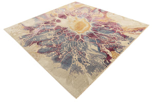 Multicolor 7' 10 x 7' 10 Deepa Square Area Rug 100% Polyester Colorful Modern Contemporary Carpet for Home Decorating Living, Dining, Office & Bedrooms for Sale at Rug Engine