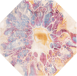 Multicolor 7' 10 x 7' 10 Deepa Octagon Area Rug 100% Polyester Colorful Modern Contemporary Carpet for Home Decorating Living, Dining, Office & Bedrooms for Sale at Rug Engine