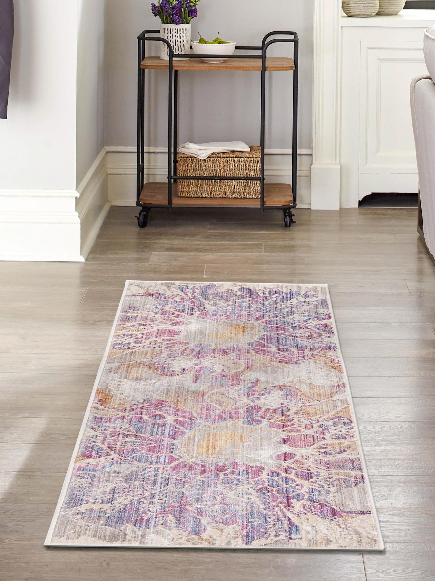 Multicolor 2' x 8' Deepa Runner Area Rug 100% Polyester Colorful Modern Contemporary Carpet for Home Decorating Living, Dining, Office & Bedrooms for Sale at Rug Engine
