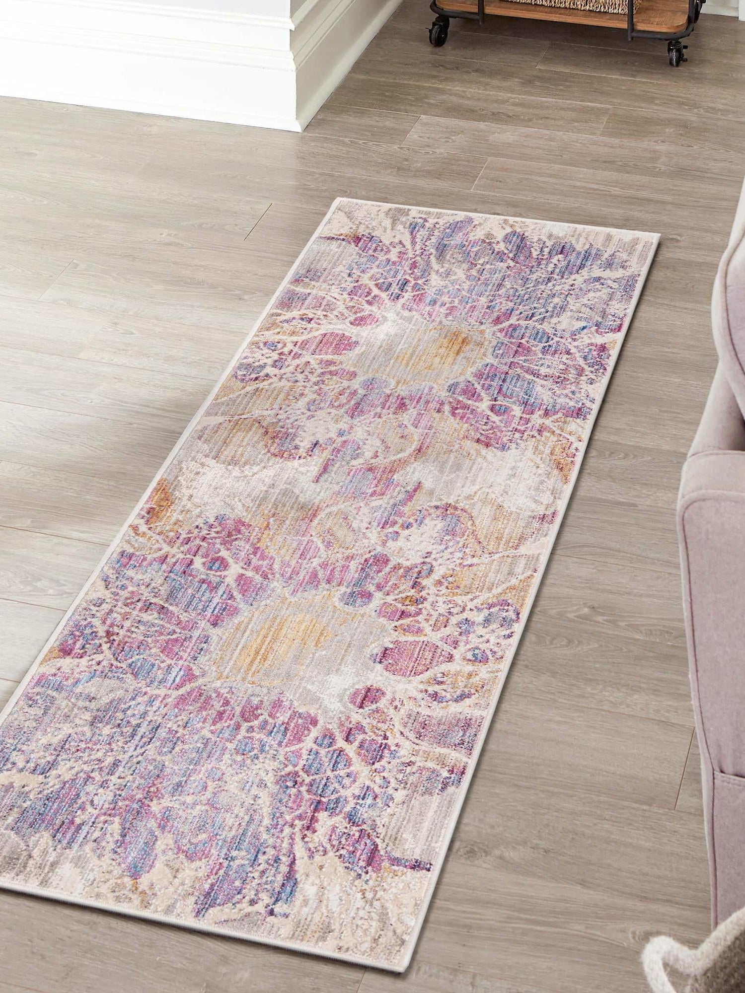 Multicolor 2' x 8' Deepa Runner Area Rug 100% Polyester Colorful Modern Contemporary Carpet for Home Decorating Living, Dining, Office & Bedrooms for Sale at Rug Engine