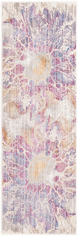 Multicolor 2' x 6' Deepa Runner Area Rug 100% Polyester Colorful Modern Contemporary Carpet for Home Decorating Living, Dining, Office & Bedrooms for Sale at Rug Engine