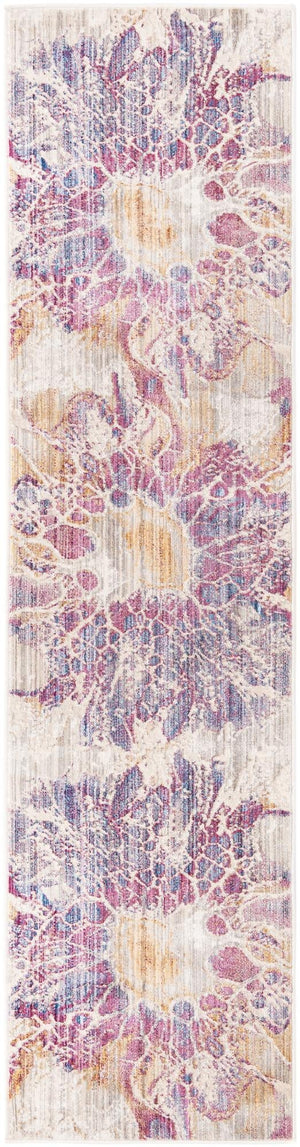 Multicolor 2' x 8' Deepa Runner Area Rug 100% Polyester Colorful Modern Contemporary Carpet for Home Decorating Living, Dining, Office & Bedrooms for Sale at Rug Engine