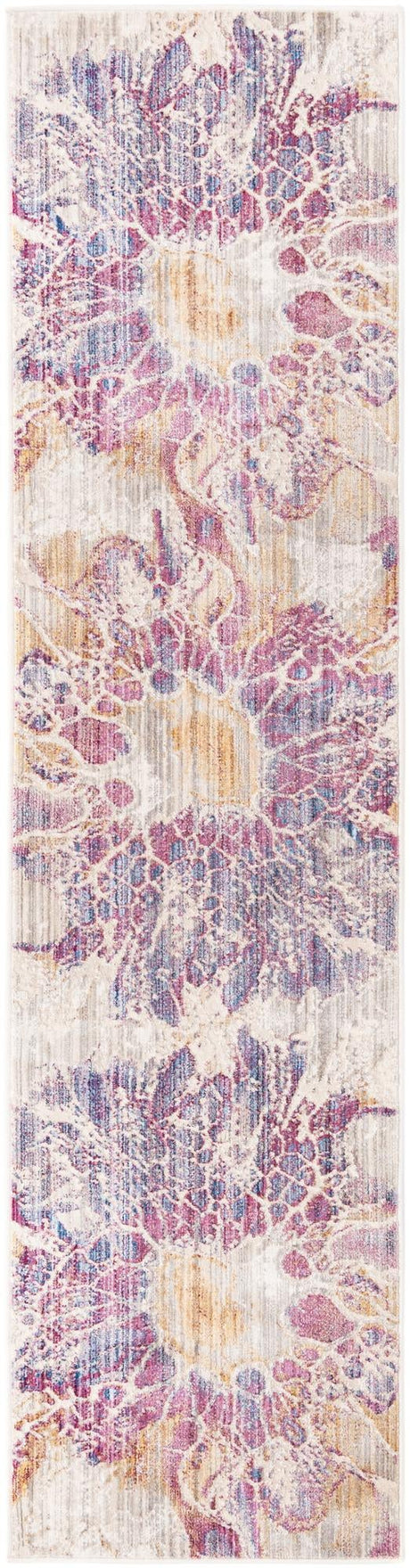 Multicolor 2' x 8' Deepa Runner Area Rug 100% Polyester Colorful Modern Contemporary Carpet for Home Decorating Living, Dining, Office & Bedrooms for Sale at Rug Engine