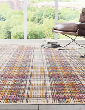 Multicolor 7' 10 x 9' 8 Deepa Rectangle Area Rug 100% Polyester Colorful Modern Contemporary Carpet for Home Decorating Living, Dining, Office & Bedrooms for Sale at Rug Engine