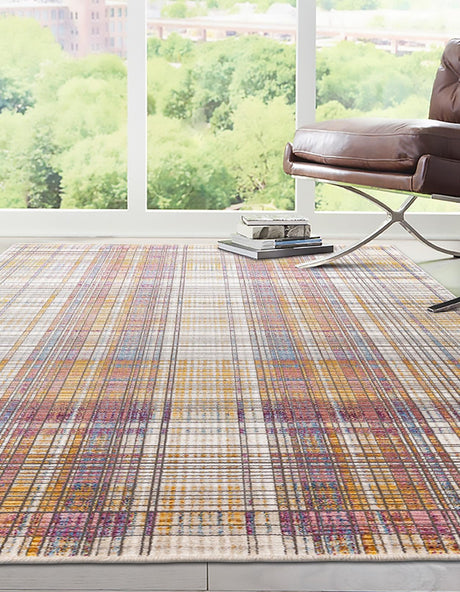 Multicolor 9' x 11' 7 Deepa Rectangle Area Rug 100% Polyester Colorful Modern Contemporary Carpet for Home Decorating Living, Dining, Office & Bedrooms for Sale at Rug Engine