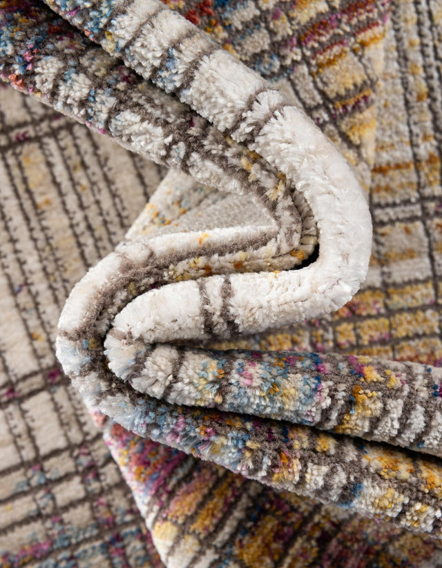 Multicolor 7' 10 x 9' 8 Deepa Rectangle Area Rug 100% Polyester Colorful Modern Contemporary Carpet for Home Decorating Living, Dining, Office & Bedrooms for Sale at Rug Engine