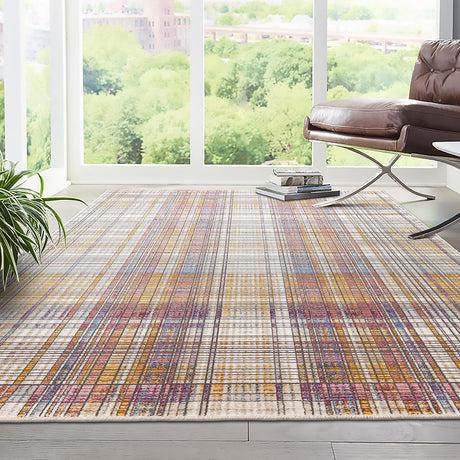 Multicolor 9' x 11' 7 Deepa Rectangle Area Rug 100% Polyester Colorful Modern Contemporary Carpet for Home Decorating Living, Dining, Office & Bedrooms for Sale at Rug Engine