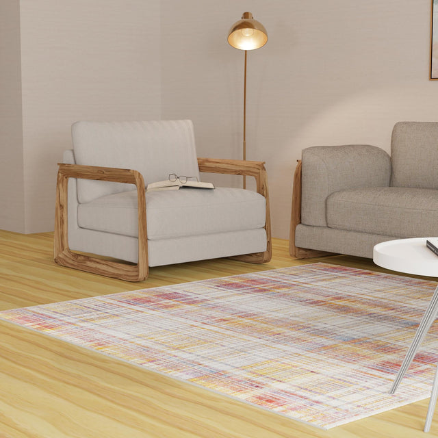 Multicolor 7' 10 x 7' 10 Deepa Square Area Rug 100% Polyester Colorful Modern Contemporary Carpet for Home Decorating Living, Dining, Office & Bedrooms for Sale at Rug Engine