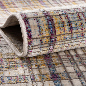 Multicolor 7' 10 x 7' 10 Deepa Octagon Area Rug 100% Polyester Colorful Modern Contemporary Carpet for Home Decorating Living, Dining, Office & Bedrooms for Sale at Rug Engine