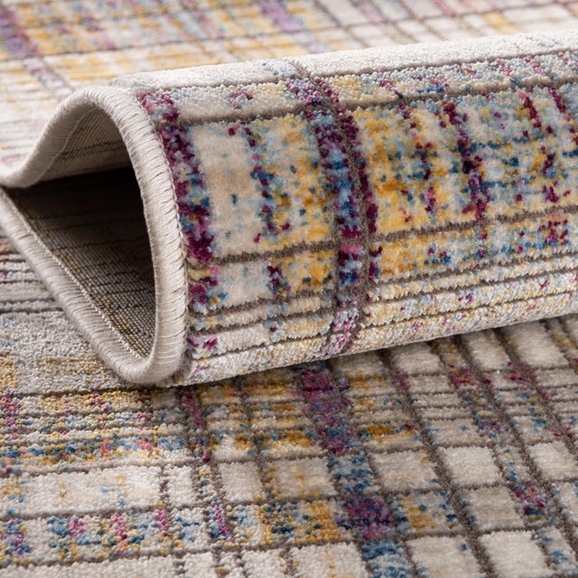 Multicolor 7' 10 x 7' 10 Deepa Octagon Area Rug 100% Polyester Colorful Modern Contemporary Carpet for Home Decorating Living, Dining, Office & Bedrooms for Sale at Rug Engine