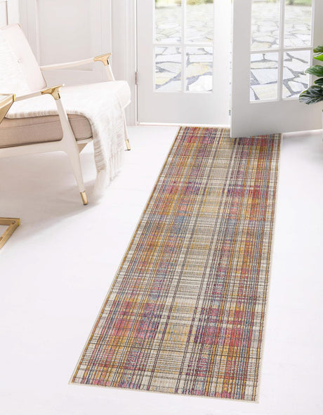 Multicolor 2' x 8' Deepa Runner Area Rug 100% Polyester Colorful Modern Contemporary Carpet for Home Decorating Living, Dining, Office & Bedrooms for Sale at Rug Engine