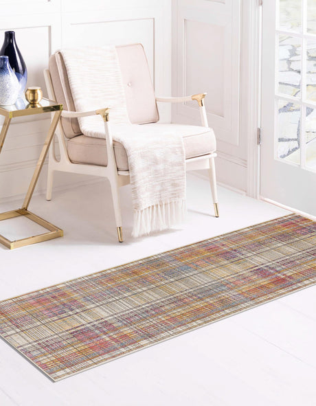 Multicolor 2' x 8' Deepa Runner Area Rug 100% Polyester Colorful Modern Contemporary Carpet for Home Decorating Living, Dining, Office & Bedrooms for Sale at Rug Engine