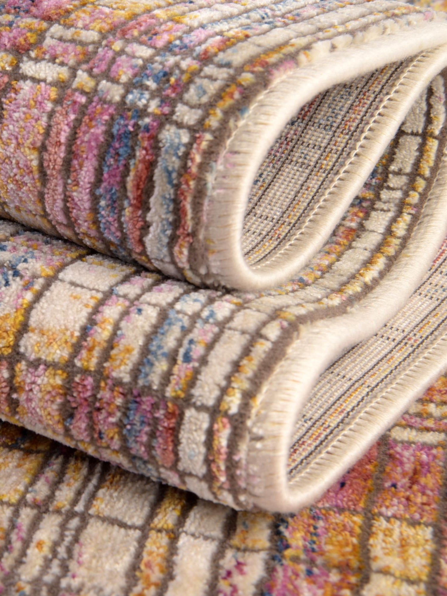Multicolor 4' x 5' 10 Deepa Rectangle Area Rug 100% Polyester Colorful Modern Contemporary Carpet for Home Decorating Living, Dining, Office & Bedrooms for Sale at Rug Engine