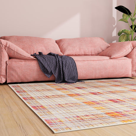 Multicolor 7' 10 x 7' 10 Deepa Square Area Rug 100% Polyester Colorful Modern Contemporary Carpet for Home Decorating Living, Dining, Office & Bedrooms for Sale at Rug Engine