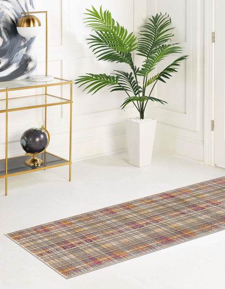 Multicolor 2' x 6' Deepa Runner Area Rug 100% Polyester Colorful Modern Contemporary Carpet for Home Decorating Living, Dining, Office & Bedrooms for Sale at Rug Engine