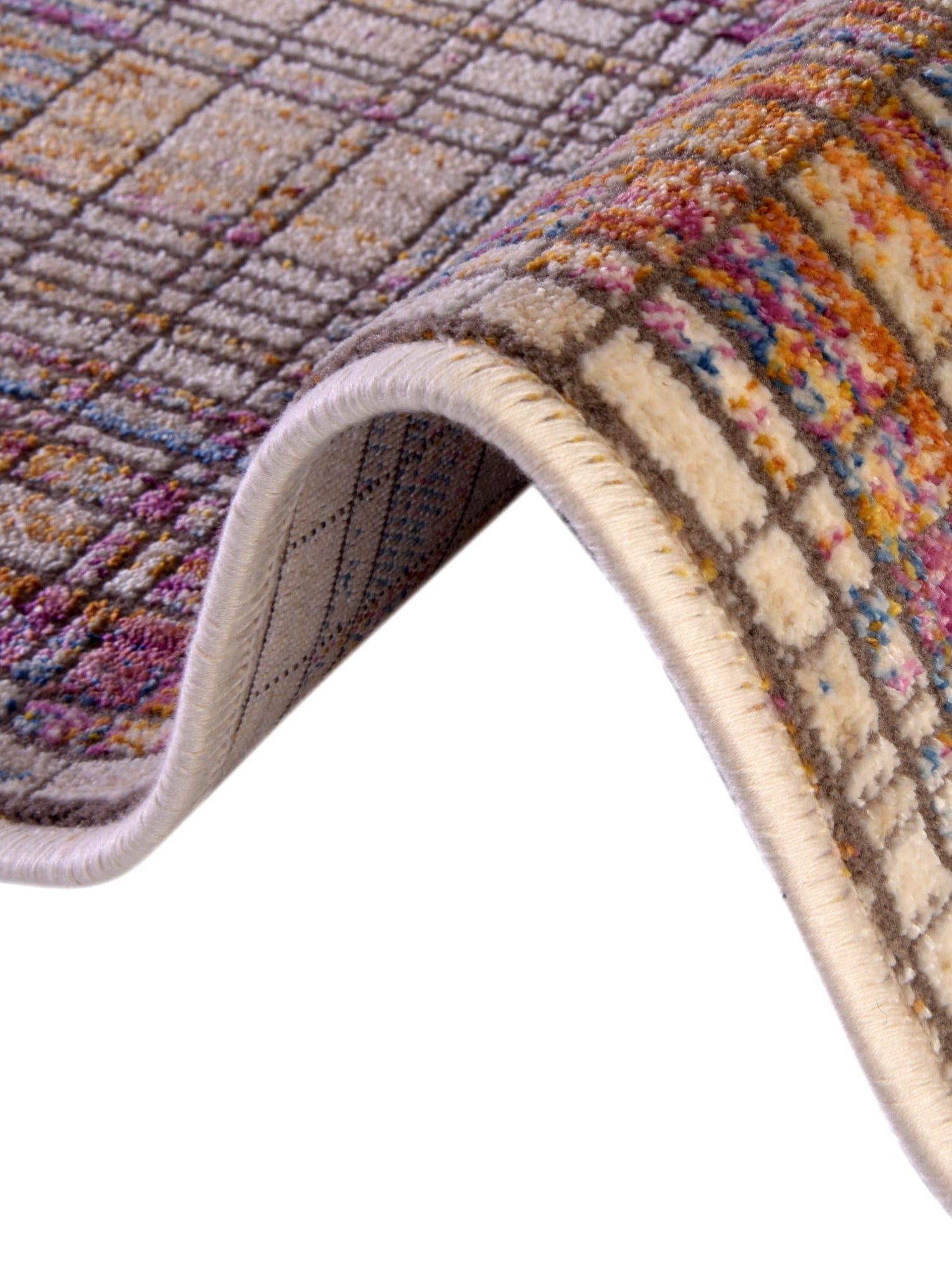Multicolor 2' x 8' Deepa Runner Area Rug 100% Polyester Colorful Modern Contemporary Carpet for Home Decorating Living, Dining, Office & Bedrooms for Sale at Rug Engine