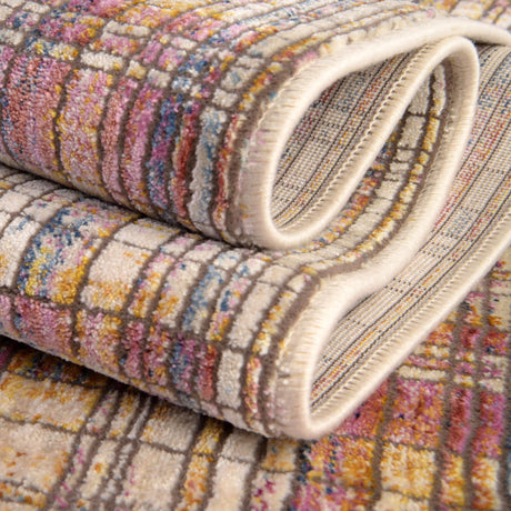 Multicolor 2' x 8' Deepa Runner Area Rug 100% Polyester Colorful Modern Contemporary Carpet for Home Decorating Living, Dining, Office & Bedrooms for Sale at Rug Engine