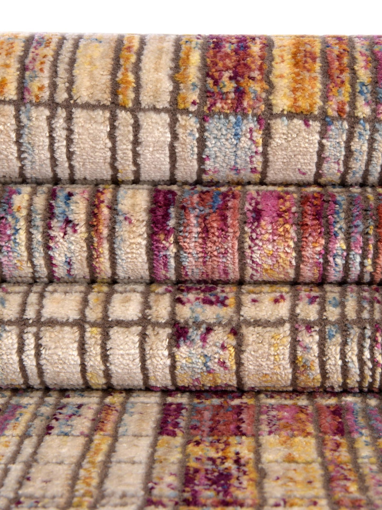 Multicolor 2' 6 x 12' Deepa Runner Area Rug 100% Polyester Colorful Modern Contemporary Carpet for Home Decorating Living, Dining, Office & Bedrooms for Sale at Rug Engine