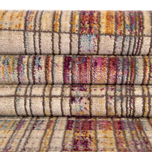 Multicolor 2' 6 x 12' Deepa Runner Area Rug 100% Polyester Colorful Modern Contemporary Carpet for Home Decorating Living, Dining, Office & Bedrooms for Sale at Rug Engine