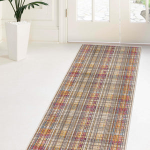 Multicolor 2' x 8' Deepa Runner Area Rug 100% Polyester Colorful Modern Contemporary Carpet for Home Decorating Living, Dining, Office & Bedrooms for Sale at Rug Engine