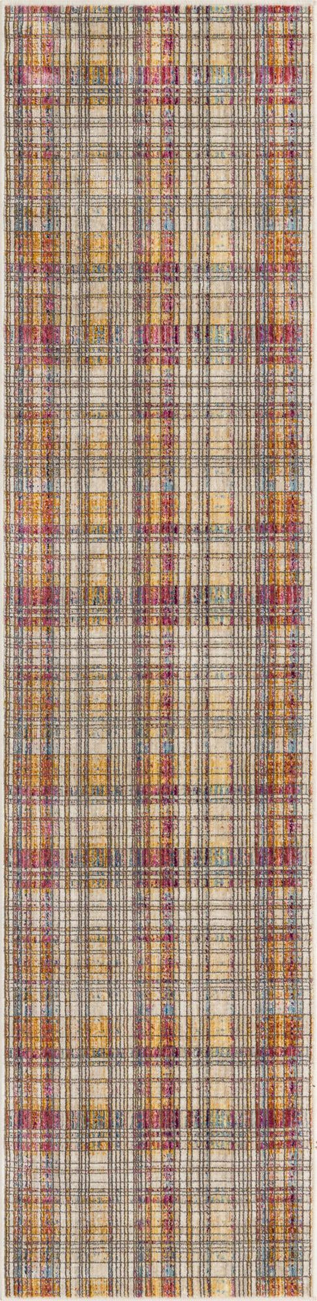 Multicolor 2' x 8' Deepa Runner Area Rug 100% Polyester Colorful Modern Contemporary Carpet for Home Decorating Living, Dining, Office & Bedrooms for Sale at Rug Engine