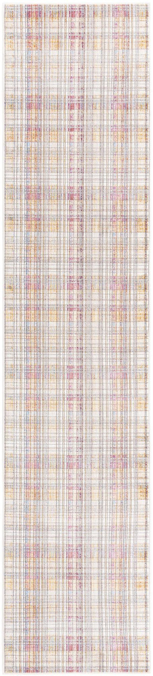 Multicolor 2' 6 x 12' Deepa Runner Area Rug 100% Polyester Colorful Modern Contemporary Carpet for Home Decorating Living, Dining, Office & Bedrooms for Sale at Rug Engine