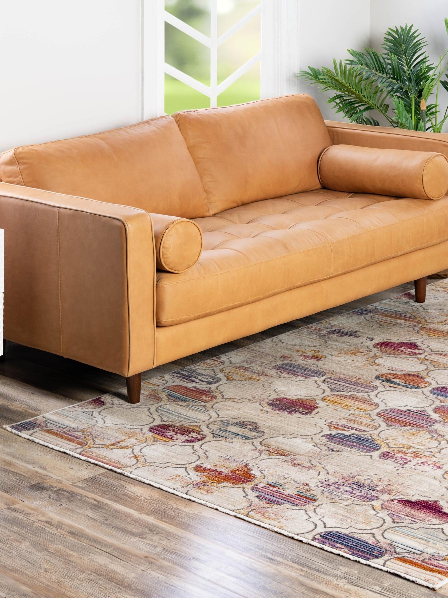 Multicolor 5' 3 x 7' 9 Deepa Rectangle Area Rug 100% Polyester Colorful Modern Contemporary Carpet for Home Decorating Living, Dining, Office & Bedrooms for Sale at Rug Engine