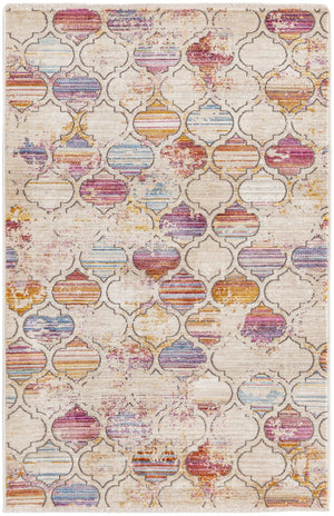 Multicolor 3' 3 x 5' Deepa Rectangle Area Rug 100% Polyester Colorful Modern Contemporary Carpet for Home Decorating Living, Dining, Office & Bedrooms for Sale at Rug Engine