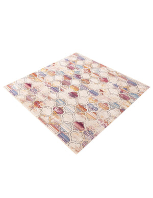Multicolor 7' 10 x 7' 10 Deepa Square Area Rug 100% Polyester Colorful Modern Contemporary Carpet for Home Decorating Living, Dining, Office & Bedrooms for Sale at Rug Engine