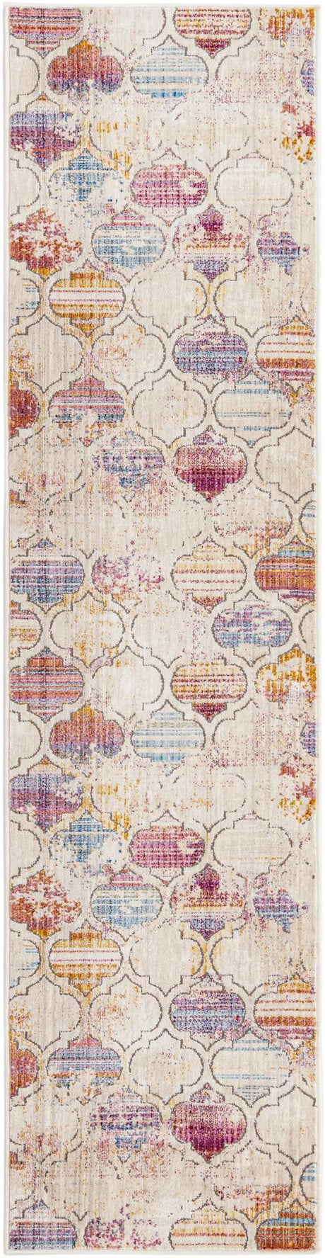 Multicolor 2' x 8' Deepa Runner Area Rug 100% Polyester Colorful Modern Contemporary Carpet for Home Decorating Living, Dining, Office & Bedrooms for Sale at Rug Engine