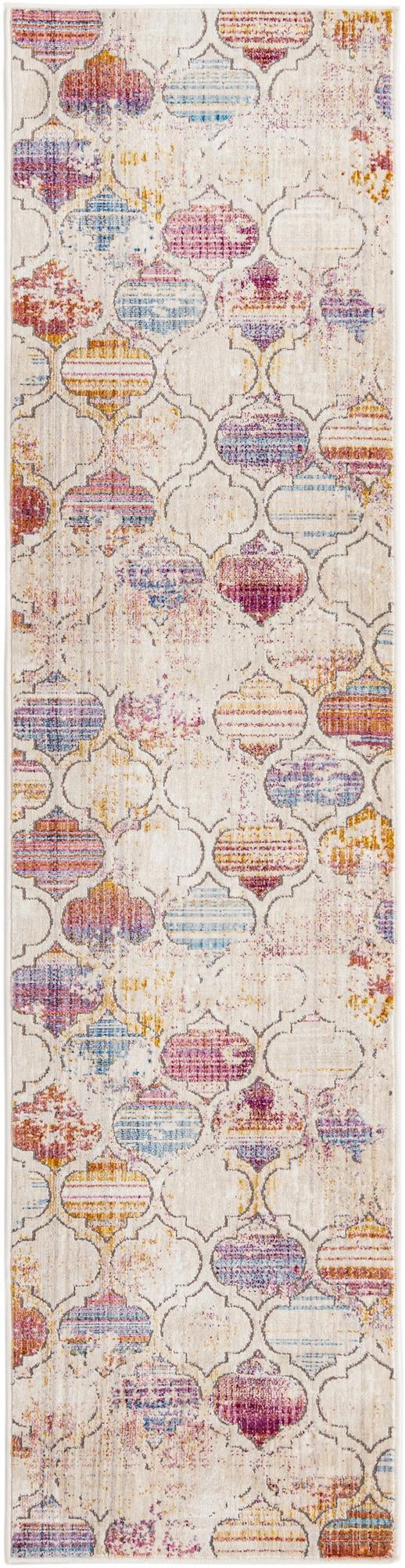 Multicolor 2' x 8' Deepa Runner Area Rug 100% Polyester Colorful Modern Contemporary Carpet for Home Decorating Living, Dining, Office & Bedrooms for Sale at Rug Engine
