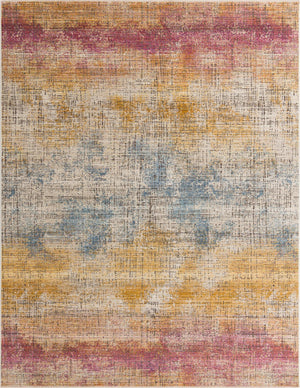 Multicolor 9' x 11' 7 Deepa Rectangle Area Rug 100% Polyester Colorful Modern Contemporary Carpet for Home Decorating Living, Dining, Office & Bedrooms for Sale at Rug Engine