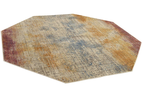 Multicolor 7' 10 x 7' 10 Deepa Octagon Area Rug 100% Polyester Colorful Modern Contemporary Carpet for Home Decorating Living, Dining, Office & Bedrooms for Sale at Rug Engine