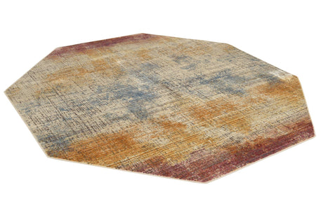 Multicolor 7' 10 x 7' 10 Deepa Octagon Area Rug 100% Polyester Colorful Modern Contemporary Carpet for Home Decorating Living, Dining, Office & Bedrooms for Sale at Rug Engine