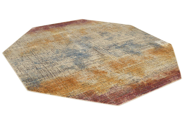 Multicolor 7' 10 x 7' 10 Deepa Octagon Area Rug 100% Polyester Colorful Modern Contemporary Carpet for Home Decorating Living, Dining, Office & Bedrooms for Sale at Rug Engine