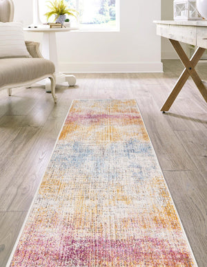 Multicolor 2' x 8' Deepa Runner Area Rug 100% Polyester Colorful Modern Contemporary Carpet for Home Decorating Living, Dining, Office & Bedrooms for Sale at Rug Engine